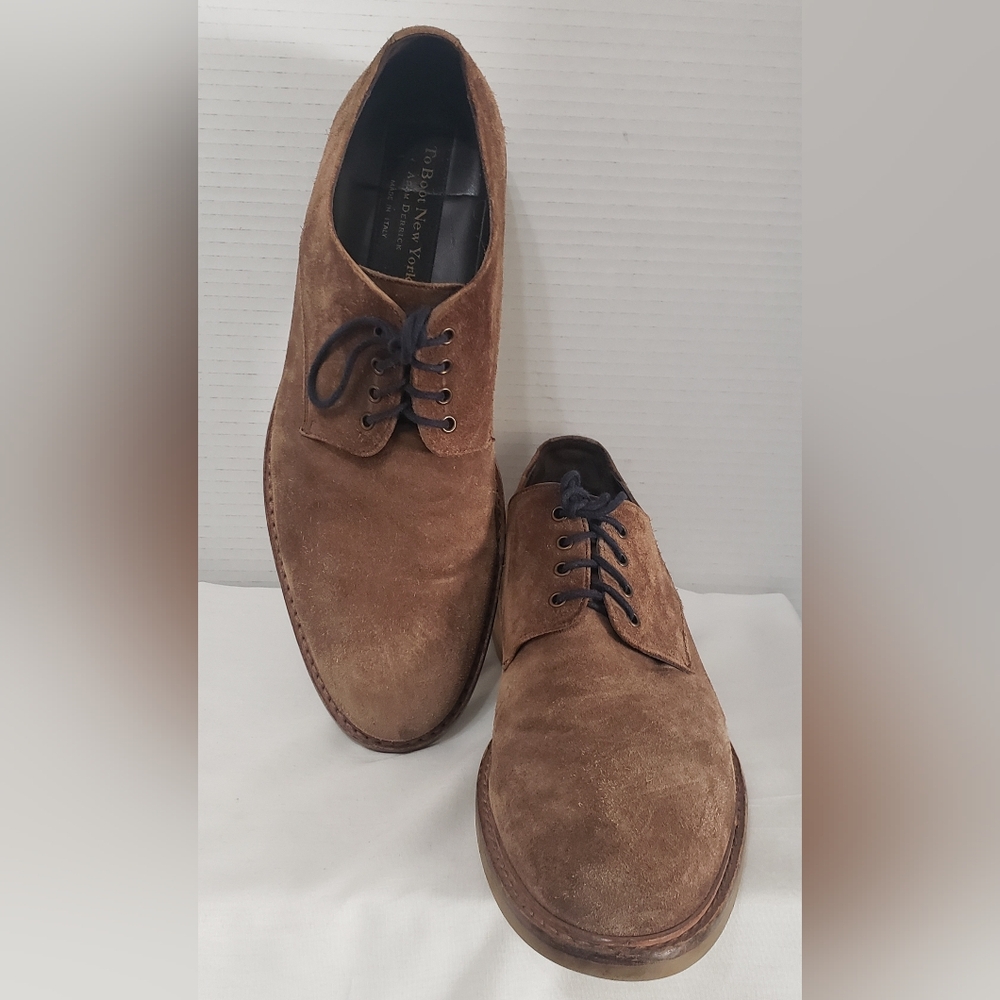 To Boot New York Men's Brown Suede Oxford Shoes Size 8.5 Made In Italy